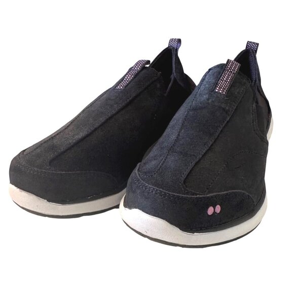 Ryka Terrie Suede Slip On Size 6W Women\'s Black NWB Sneaker